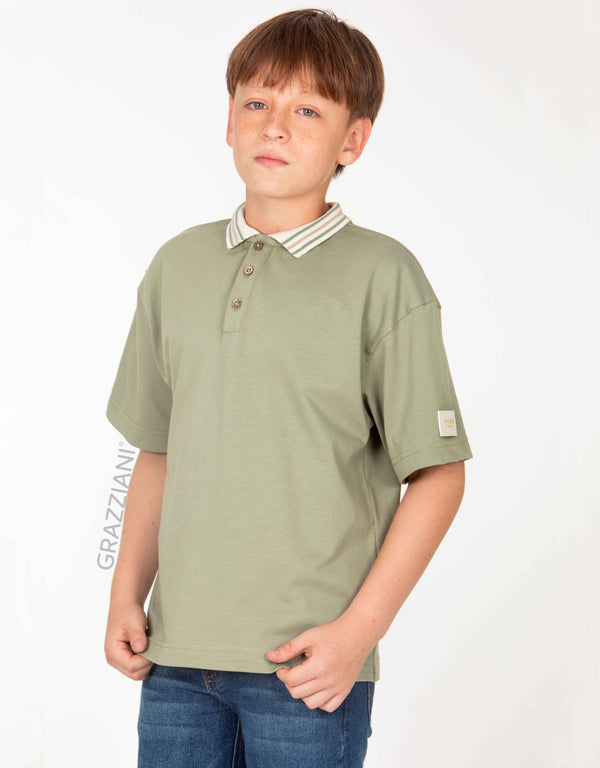 CAMISA POLO VERDE OVERSIZE