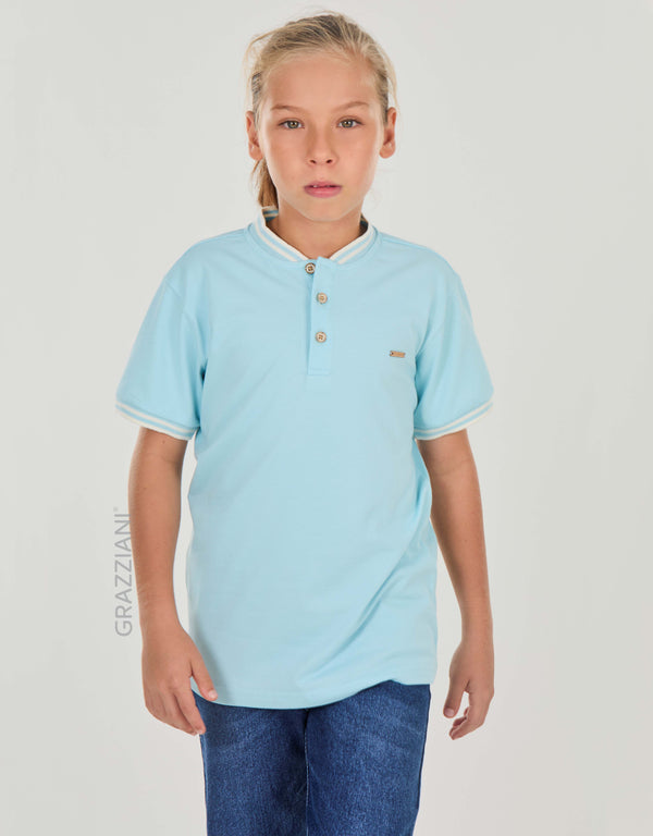 CAMISA POLO CELESTE