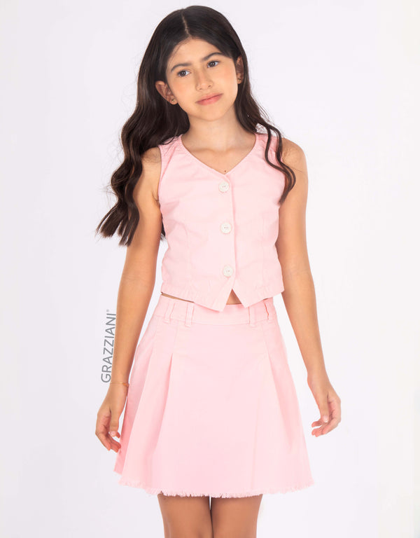 CONJUNTO CHALECO CON FALDA