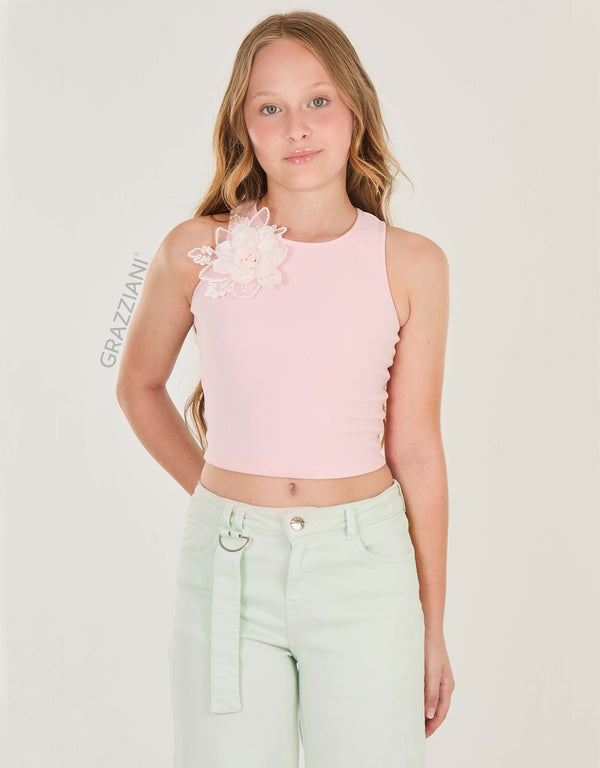 CROP TOP RIB FLOR