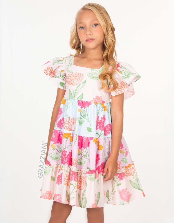 VESTIDO ALGODÓN ESTAMPADO FLORES