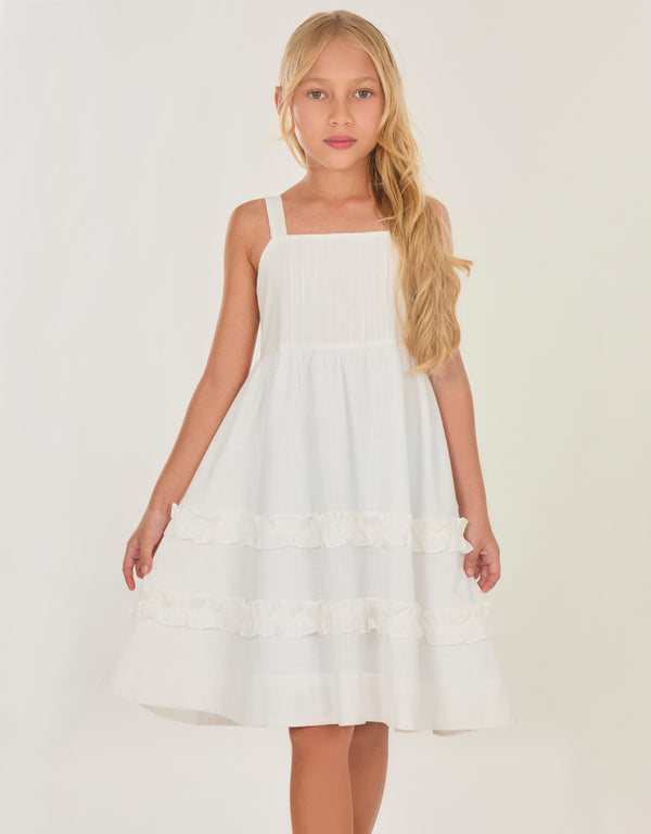 VESTIDO ALGODÓN GOLAS MARFIL